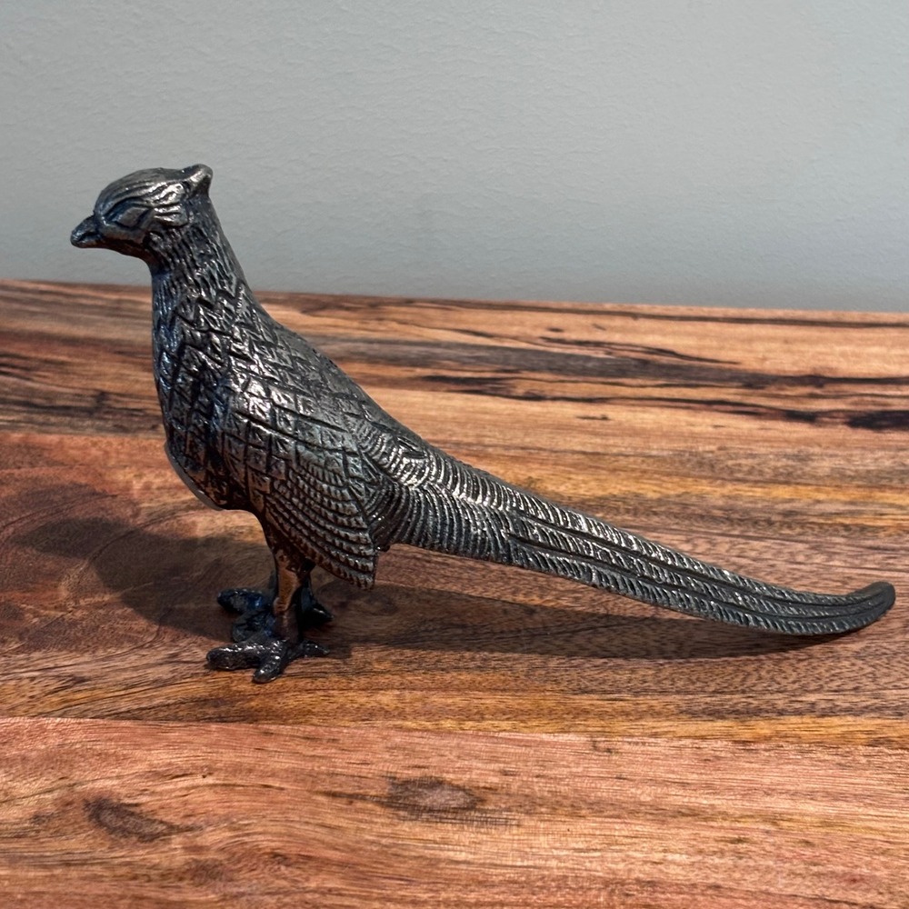 Silver Vintage Pheasant Salt or Pepper Shaker Rustic Farmhouse Decor